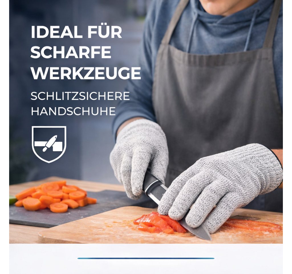 toolmate® Schnittschutzhandschuhe 1 Paar Schnittschutzhandschuhe, Größe 10, grau, mit flexiblem Bund (1-St., 1 Paar Schnittschutzhandschuhe) Lebensmitteltauglic – Bild 2 von 5