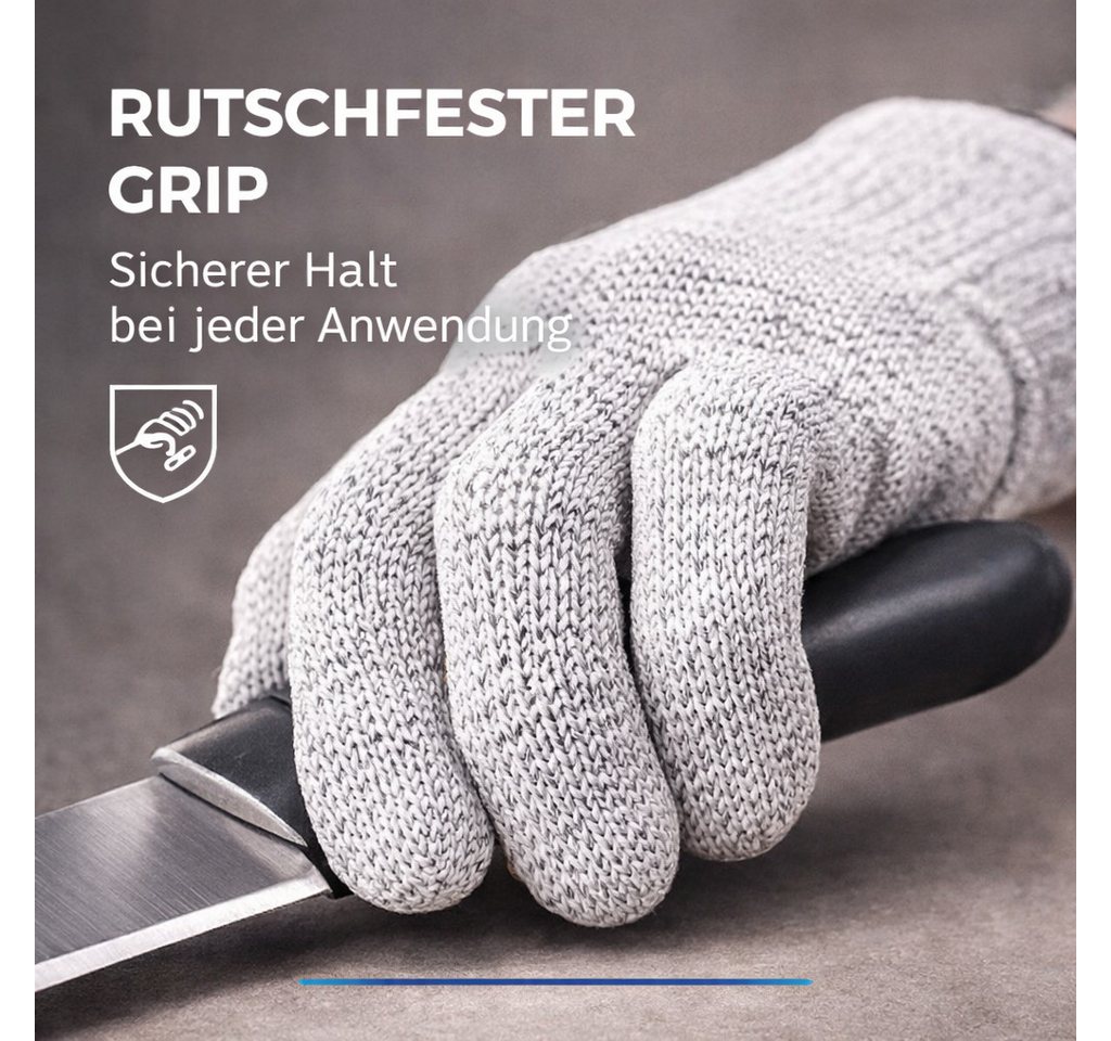 toolmate® Schnittschutzhandschuhe 1 Paar Schnittschutzhandschuhe, Größe 10, grau, mit flexiblem Bund (1-St., 1 Paar Schnittschutzhandschuhe) Lebensmitteltauglic – Bild 4 von 5