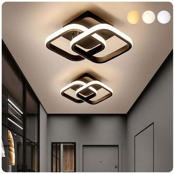 Toomoke Deckenleuchten LED Dimmbar Deckenleuchte 3-Farbige Decken-Lampe, LED fest integriert, Warmweiß, Neutralweiß, Kaltweiß, Wohnzimmer Flur Eingang