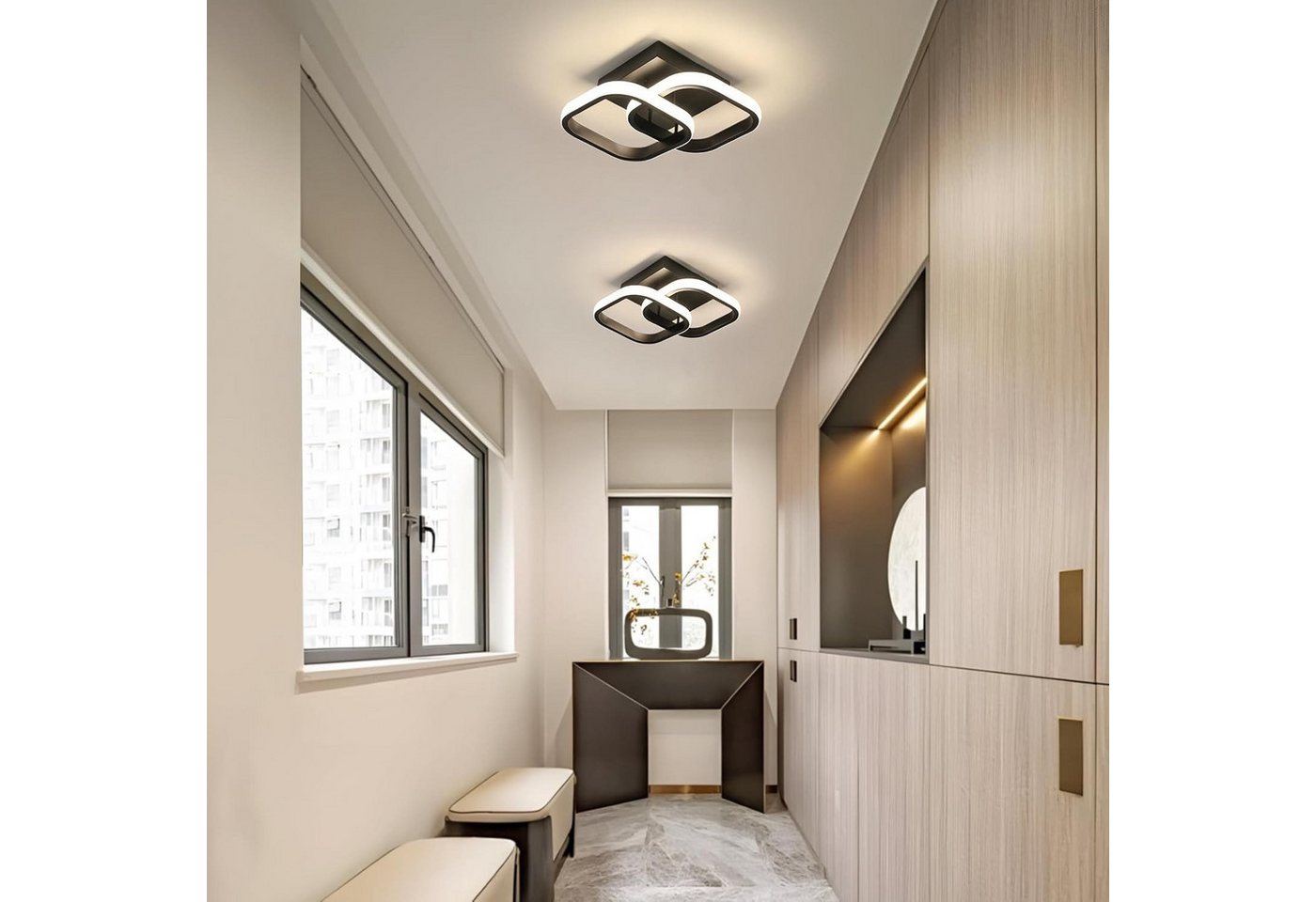 Toomoke Deckenleuchten LED Dimmbar Deckenleuchte 3-Farbige Decken-Lampe, LED fest integriert, Warmweiß, Neutralweiß, Kaltweiß, Wohnzimmer Flur Eingang – Bild 3 von 5