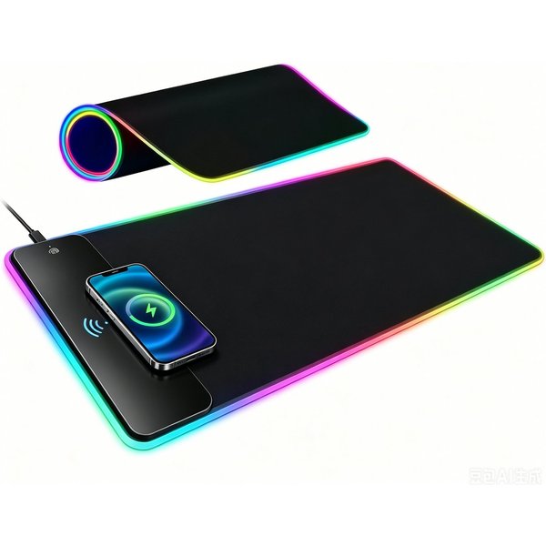 Toomoke Gaming Mauspad Deskmat, Tischunterlage für PC und Gaming-Setup (RGB Desk Pad, PC-Unterlage für Büro, Homeoffice und Schreibtisch), 800 × 300 × 4 mm, 10 