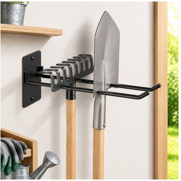 Toomoke Gartengerätehalter Gerätehalter, Werkzeughalter für lange Werkzeuge, (Wandhalter für Besen, Schaufeln, Rechen, Garage und Gartenhaus, 25 × 7 × 10 cm, St