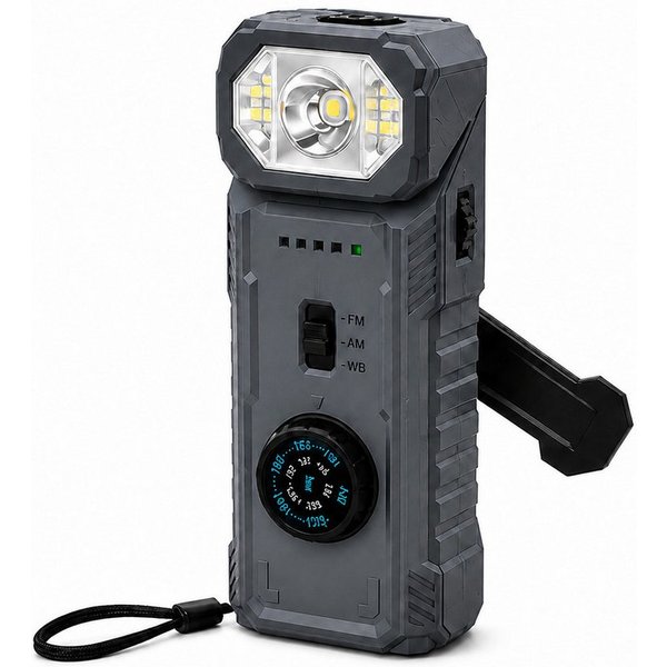 Toomoke Kurbelradio, Notfallradio, Campingradio, Outdoor-Radio mit Powerbank Notfallradio (AM/FM/Kurzwellenradio mit LED-Taschenlampe, SOS-Alarm und Magnetfuß)