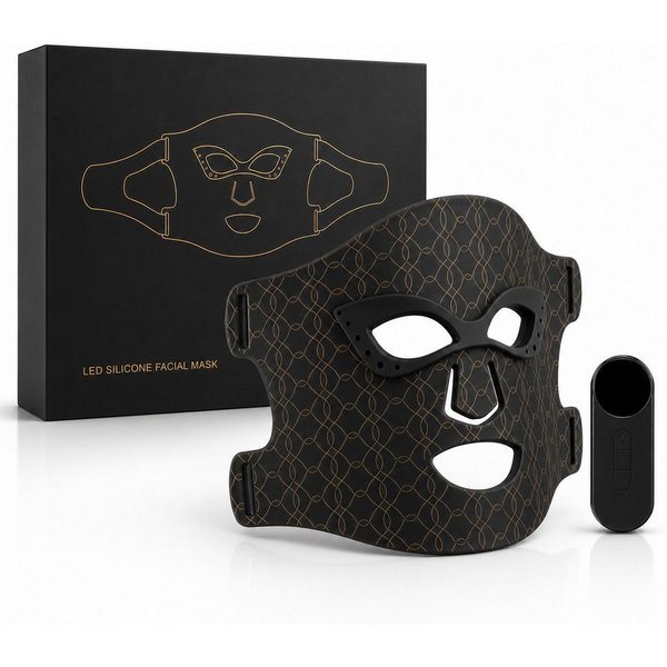Toomoke LED-Gesichtsmaske Lichtmaske, Rotlichtmaske für Gesichtspflege, Beauty-Maske, Infrarotmaske für Zuhause, Wellness und Pflegeroutine, 8 Lichtmodi, 390–85