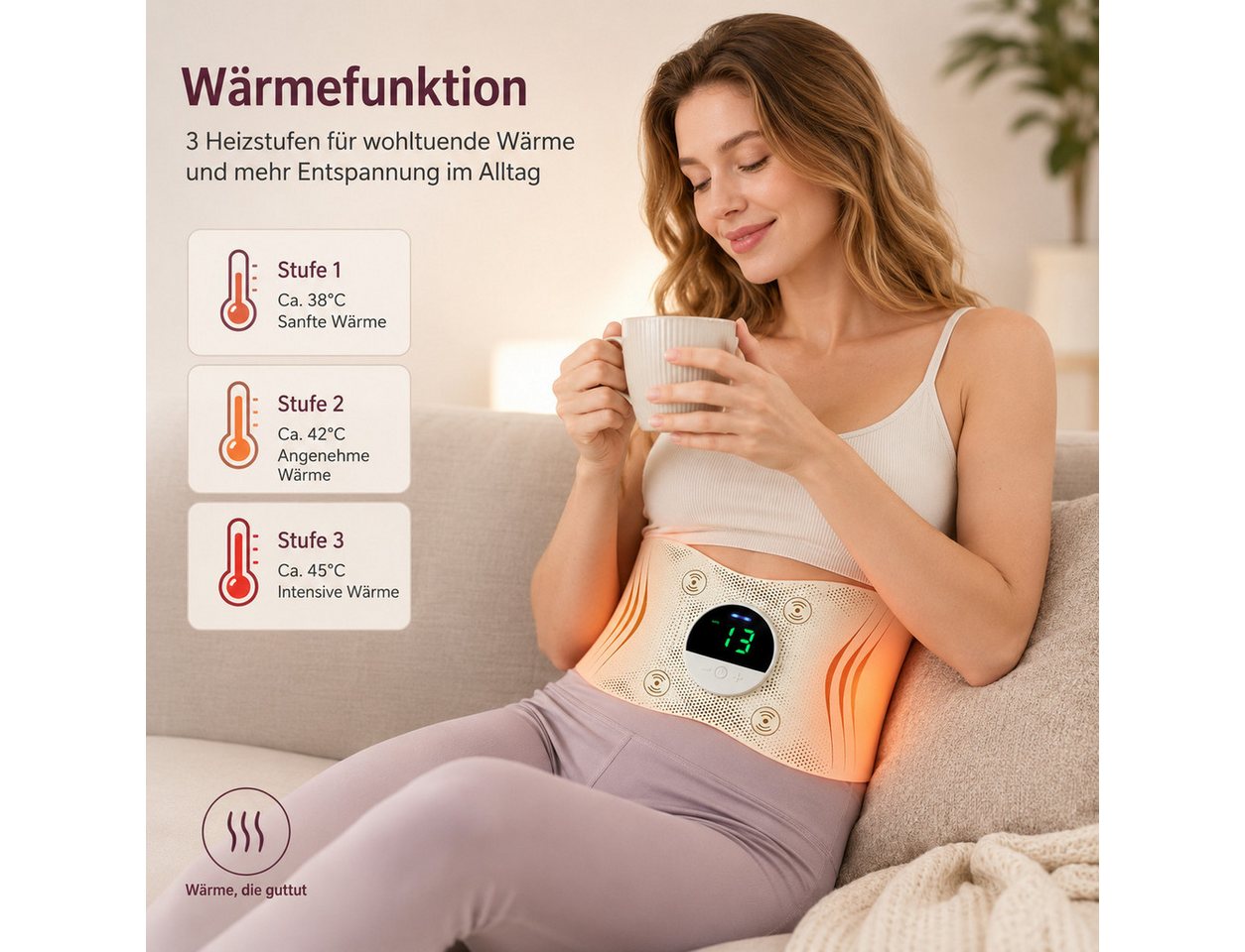 Toomoke Massagegerät EMS Bauchtrainer, Bauchmuskeltrainer, Muskelstimulator, Fitnessgürtel, Reizstromgerät, Bauchstimulator für Bauch, Rücken, Arme und Beine, 7 – Bild 3 von 5