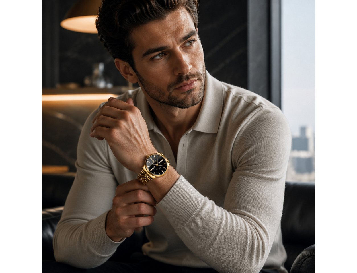 Toomoke Quarzuhr Herren, Herrenuhr, Businessuhr mit Edelstahlarmband, (Armbanduhr, Analoguhr, Edelstahluhr für Büro, Alltag und Anlass), 42 mm, Datum, Mineralgl – Bild 2 von 5