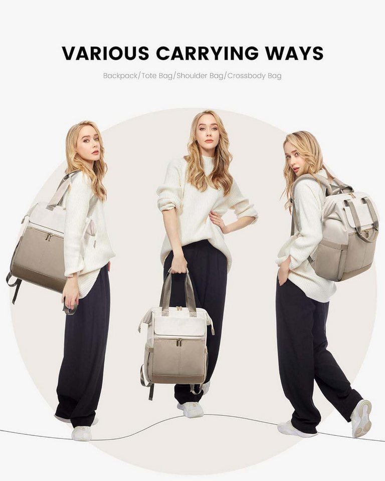 Toomoke Rucksack Damen, Laptoprucksack, Cityrucksack mit Kosmetiktasche (Reiserucksack für 15,6-Zoll-Laptop, Büro, Studium und Reisen), 16 Fächer, Anti-Diebstah – Bild 5 von 5