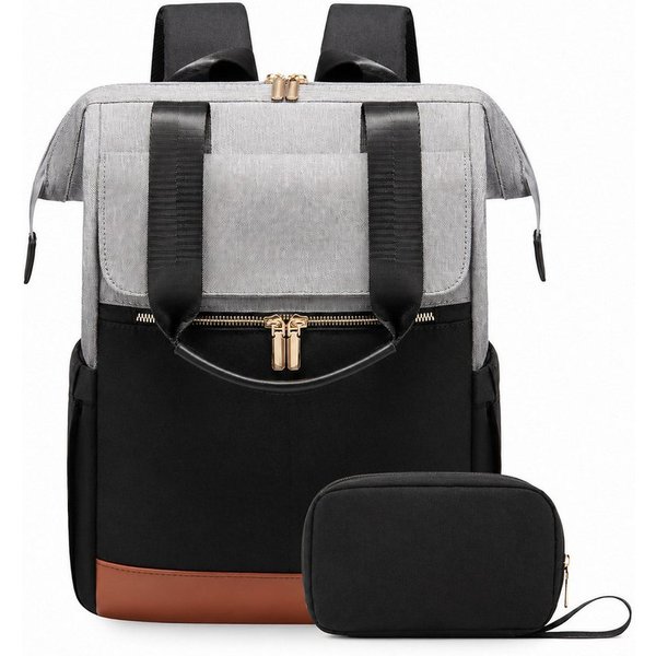 Toomoke Rucksack Damen, Laptoprucksack, Cityrucksack mit Kosmetiktasche (Reiserucksack für 15,6-Zoll-Laptop, Büro, Studium und Reisen), 16 Fächer, Anti-Diebstah