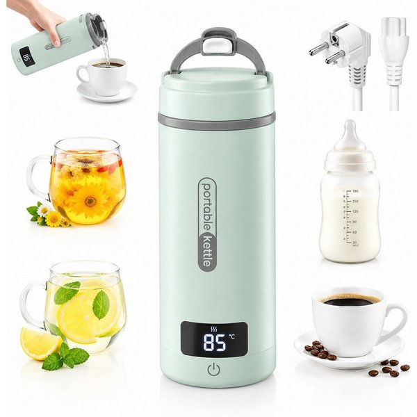 Toomoke Wasserkocher Heizbecher, Thermobecher für Reise und Büro, 300 W, Elektrischer Reisebecher für Hotel, Arbeit und unterwegs, 400 ml