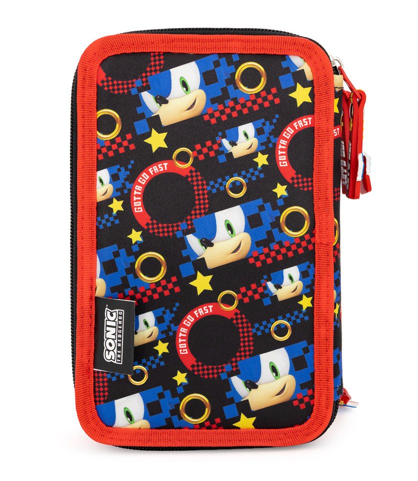 TOP! Federmäppchen Sonic the Hedgehog - Mäppchen Federmappe, 42 Teile, 3-fach gefüllt, (42-tlg., Jungen), Reißverschluss – Bild 3 von 5