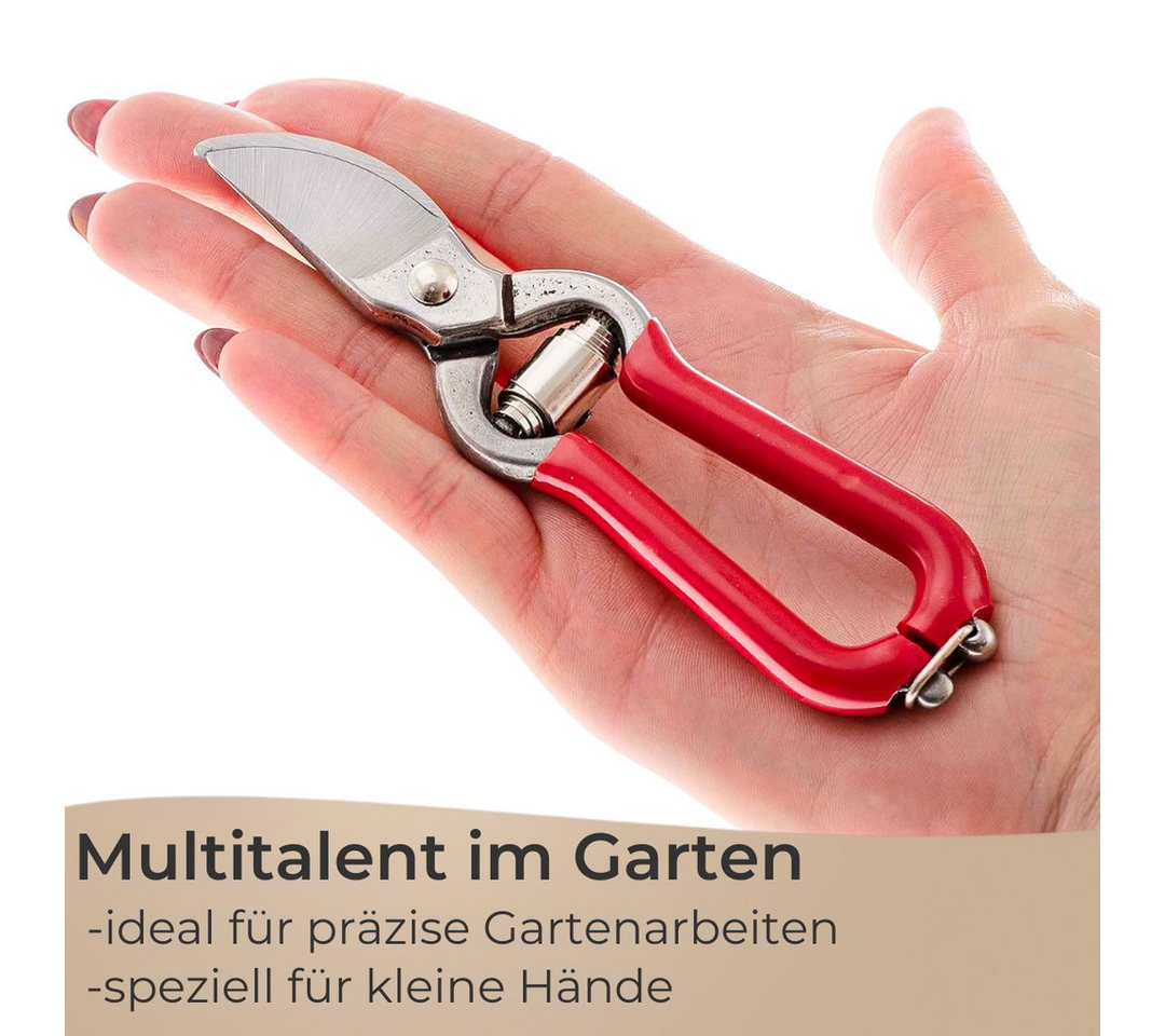 Topanbieter999 Gartenschere mit Bypass-System, ergonomischer Griff, Verschluss hinten, ideal für kleine Hände – Bild 2 von 5