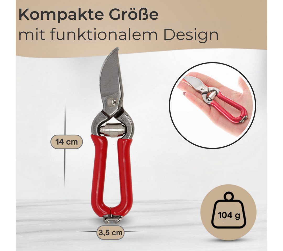 Topanbieter999 Gartenschere mit Bypass-System, ergonomischer Griff, Verschluss hinten, ideal für kleine Hände – Bild 3 von 5