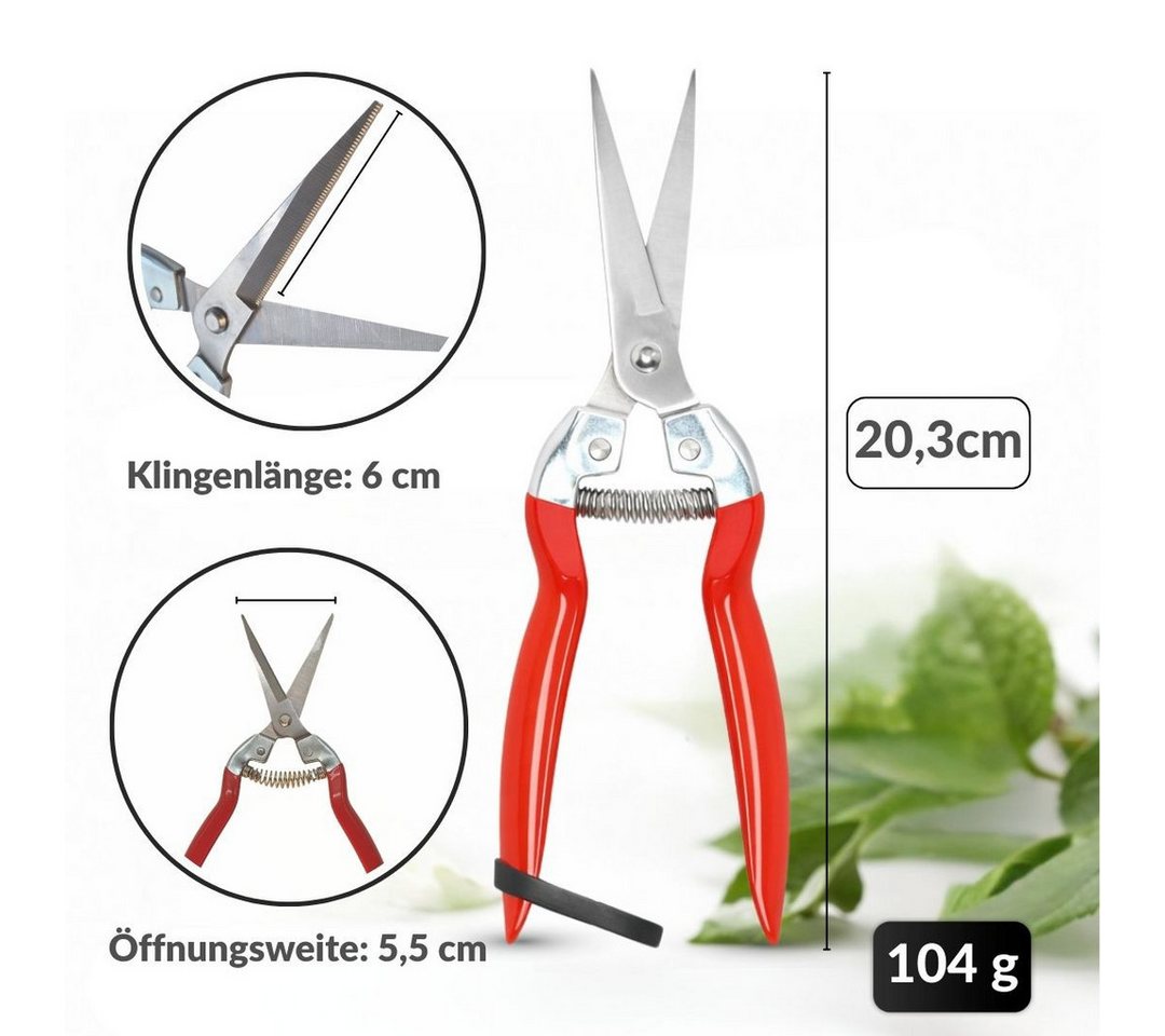 Topanbieter999 Gartenschere mit Bypass-System, spitz zulaufende Klingen, rutschfester Griff, präzises Auslichten – Bild 2 von 5