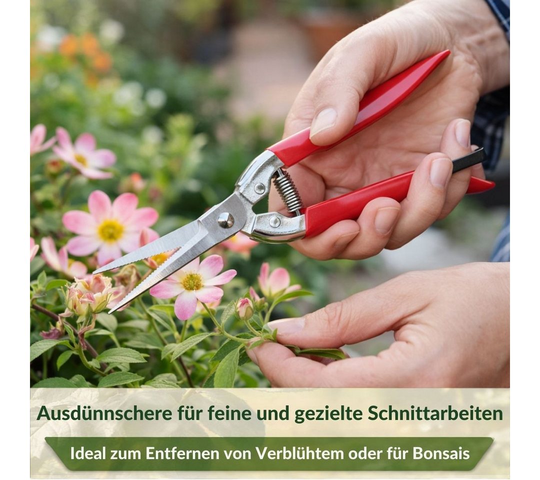 Topanbieter999 Gartenschere mit Bypass-System, spitz zulaufende Klingen, rutschfester Griff, präzises Auslichten – Bild 4 von 5