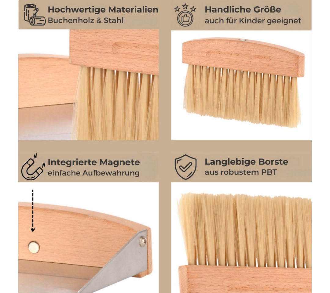 Topanbieter999 Kehrgarnitur Mini, (2 tlg), Integrierter Magnet zur platzsparenden Aufbewahrung – Bild 3 von 5
