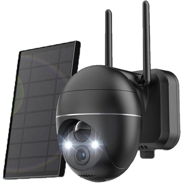 Topcony Überwachungskamera 2K 3MP Security Camera Überwachungskamera Aussen Solar WLAN Akku (Aussen, Außenbereich, Outdoor, Außen, Kabellos Überwachungskamera W