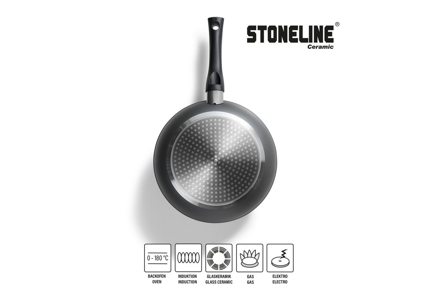 STONELINE Topf-Set STONELINE® 17-teiliges Koch-Set, mit Glasdeckeln, Keramik, Aluminium (Set, 17-tlg), mit echten Steinpartikeln, induktionsgeeignet – Bild 2 von 5