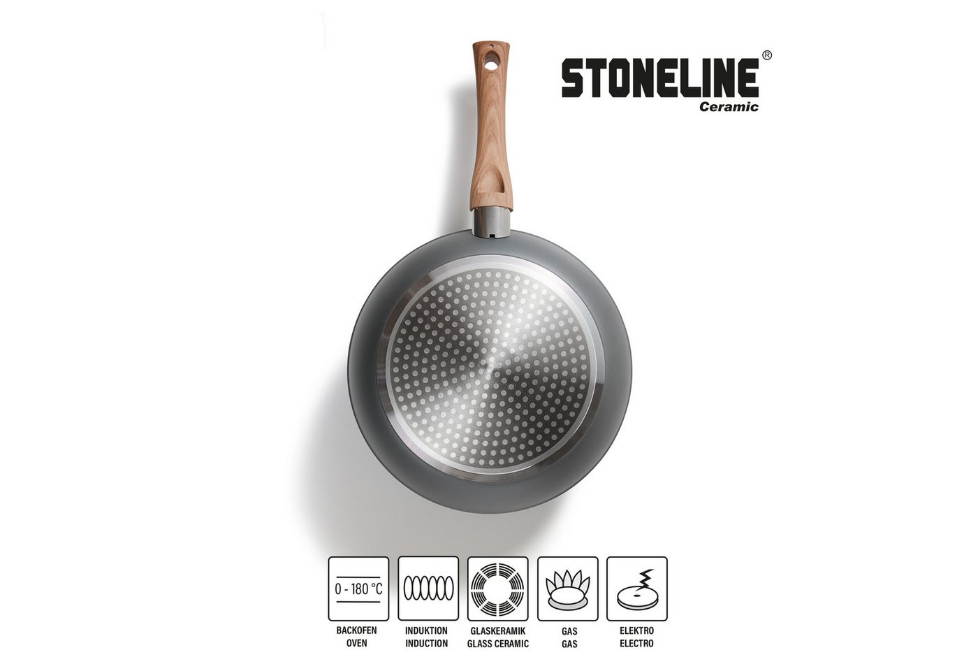 STONELINE Topf-Set STONELINE® 17-teiliges Koch-Set, mit Glasdeckeln, Keramik, Aluminium (Set, 17-tlg), mit echten Steinpartikeln, induktionsgeeignet – Bild 2 von 5