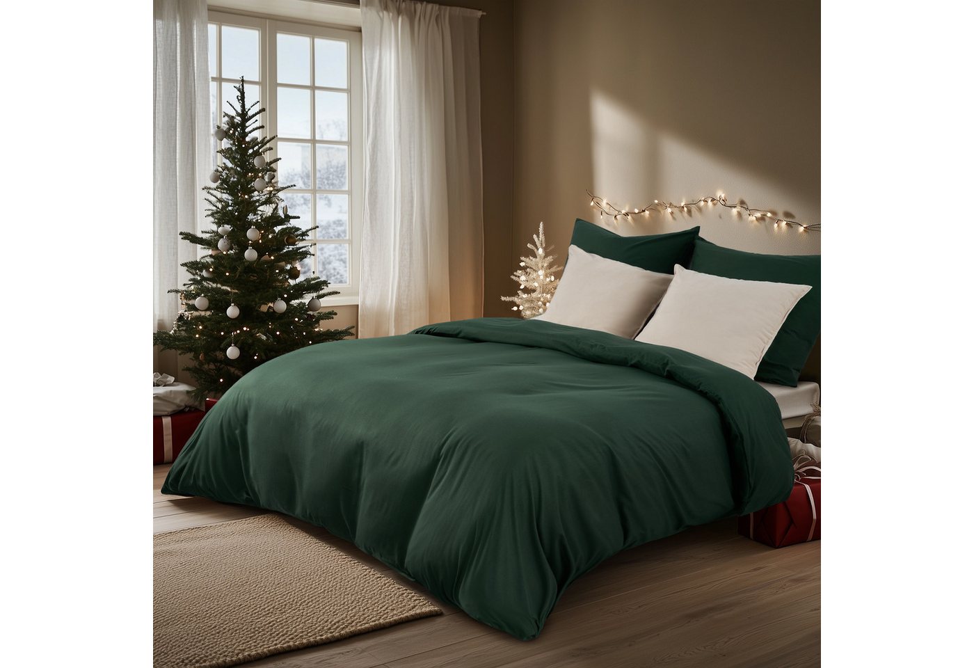 Topfinel Bettwäsche 135x200cm, Seersucker Bettwäsche-Sets, bügelfrei, allergiker, kühlende, 100% Mikrofaser, 4 teilig, Pflegeleicht, kuschelig, weich, Winter So – Bild 3 von 5