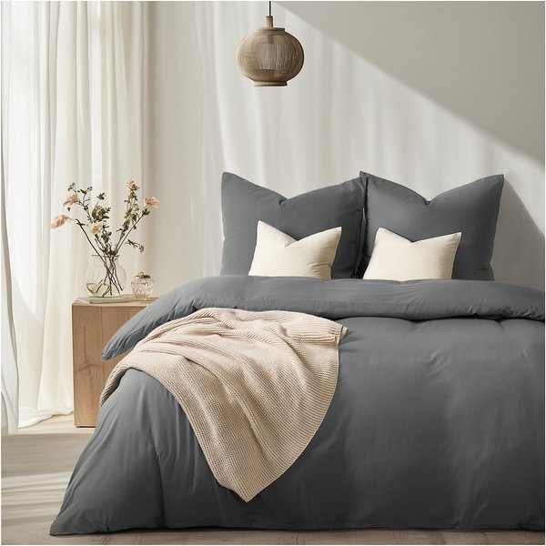 Topfinel Bettwäsche 135x200cm, Seersucker Bettwäsche-Sets, bügelfrei, allergiker, kühlende, 100% Mikrofaser, 3 teilig, Pflegeleicht, kuschelig, weich, Winter So