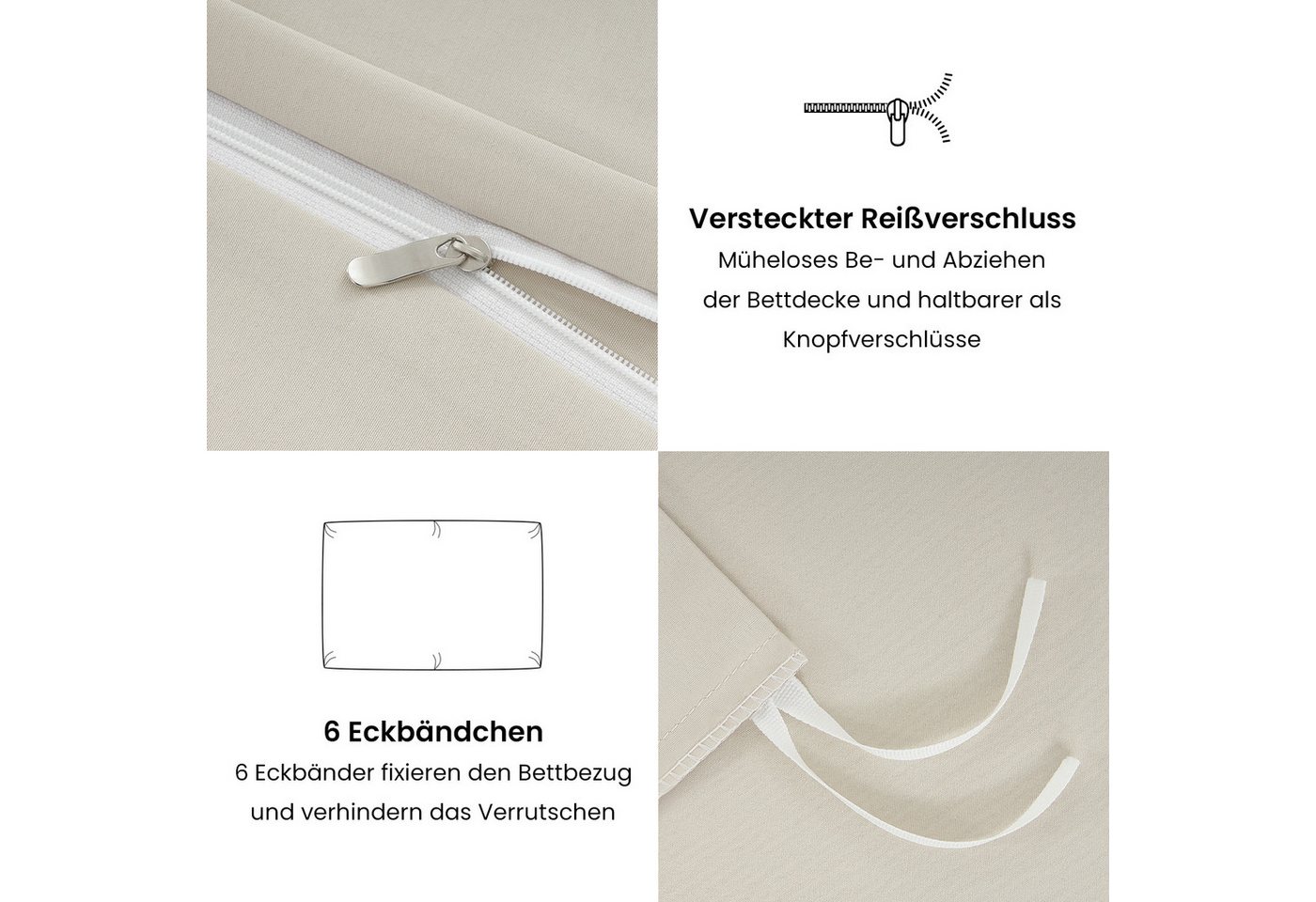 Topfinel Bettwäsche 135x200cm, Seersucker Bettwäsche-Sets, bügelfrei, allergiker, kühlende, 100% Mikrofaser, 3 teilig, Pflegeleicht, kuschelig, weich, Winter So – Bild 3 von 5