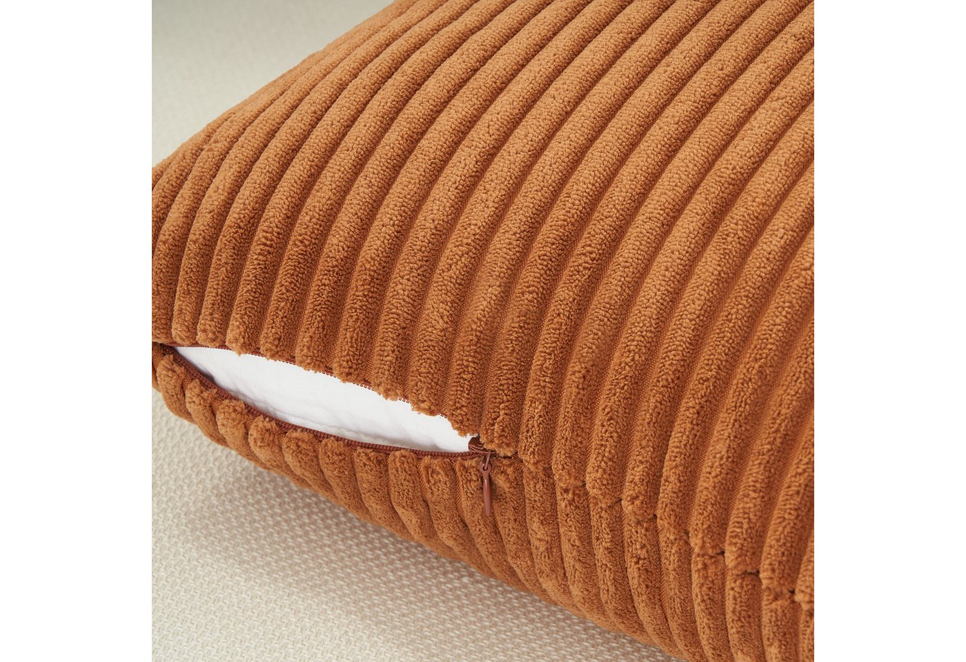 Topfinel Kissenbezug gestreiftes Muster,2er Set Kissenhülle Dekokissen Kissenbezug, Kordsamt 45x45 Sofakissen Couchkissen Zierkissenbezug Dekokissen – Bild 2 von 5