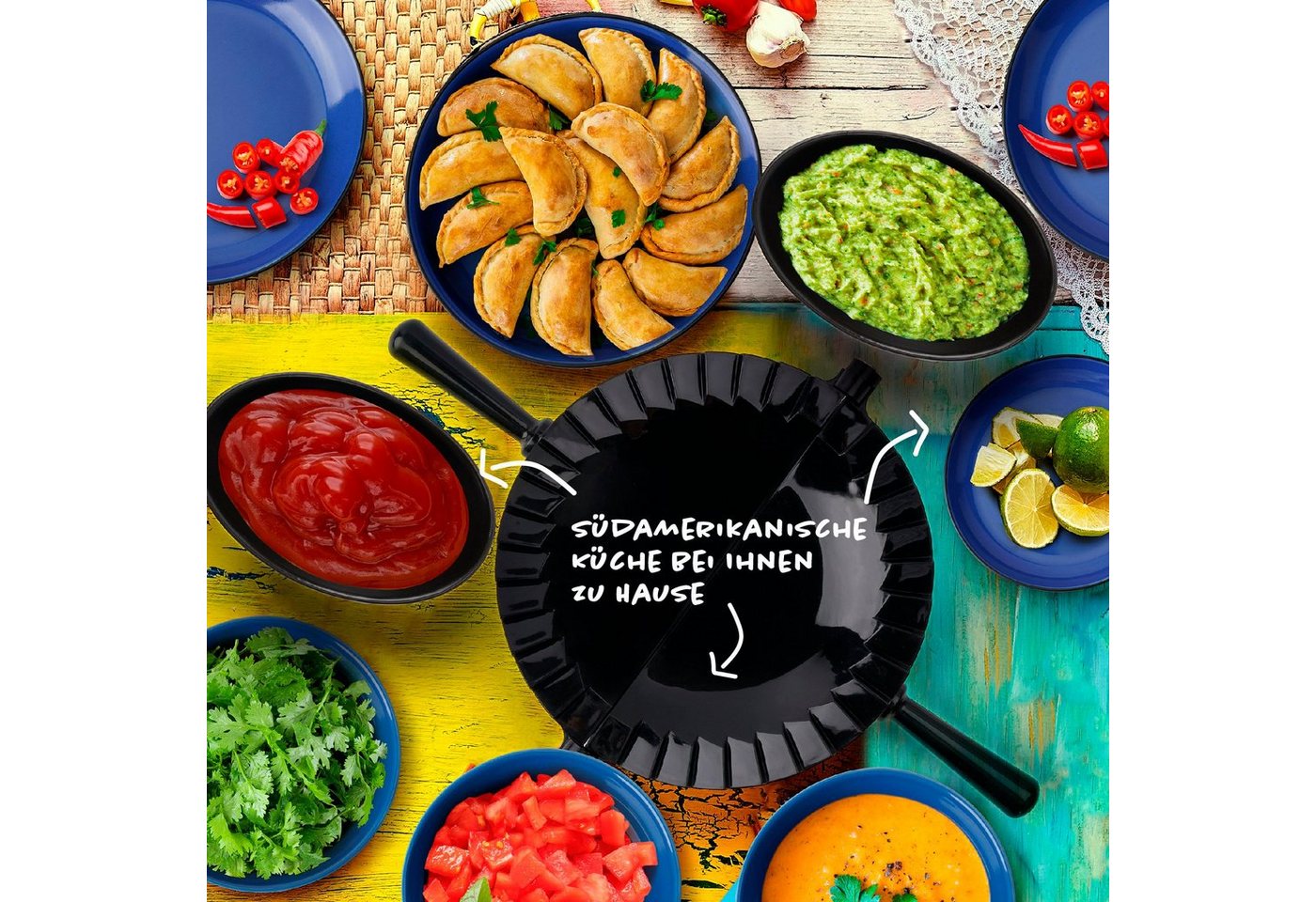 Tortillada Ausstechform Empanada und Teigtaschen, Kunststoff, (Set, 7-St., 7-teiliges Empanada-Set), für Empanadas, Ravioli und Teigtaschen – Bild 5 von 5