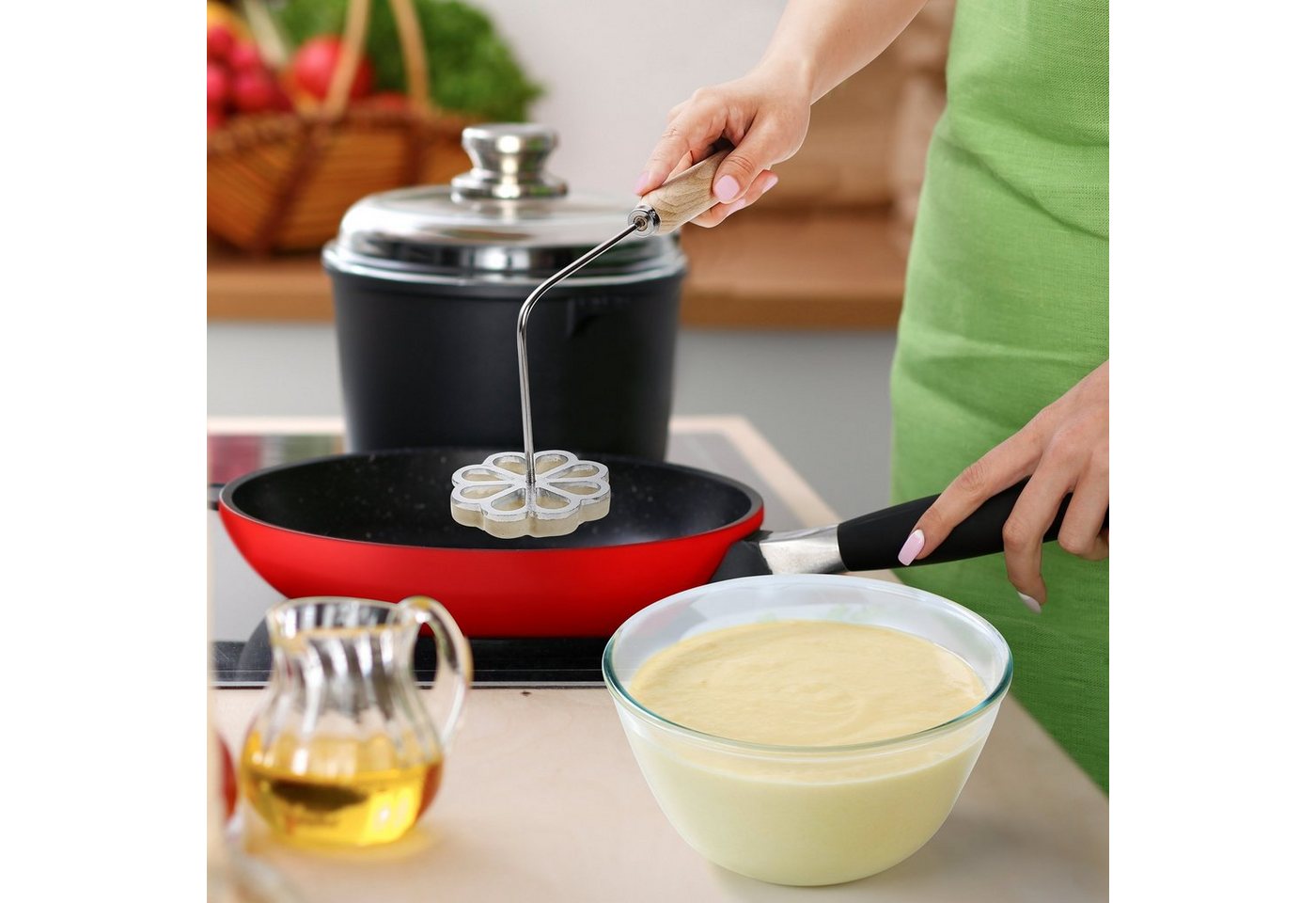 Tortillada Backform Bunuelos Rosetteneisen, (Set 3-tlg), mit 3 wechselbaren Formen – Bild 5 von 5