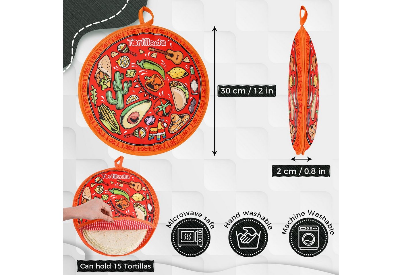 Tortillada Brotkorb Tortilla Wärmer – Bild 3 von 5