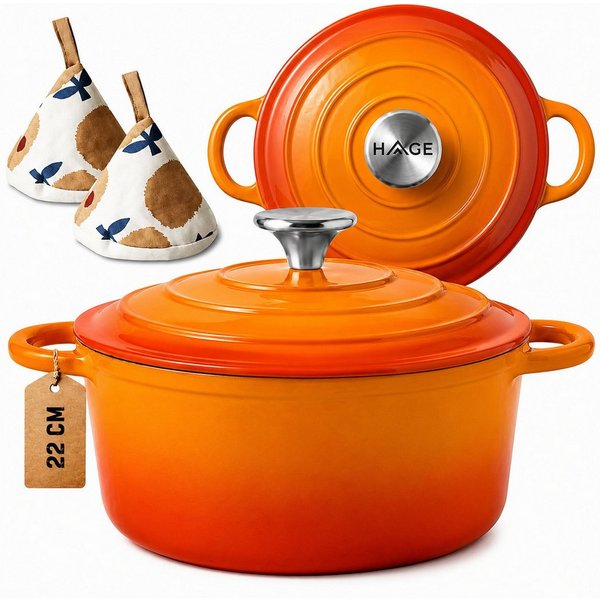 Torvon Bräter Gusseisen-Topf emailliert 22 cm