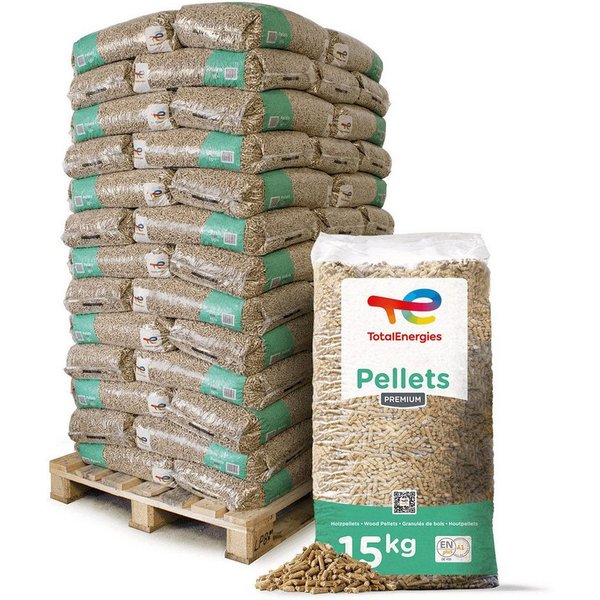 TotalEnergies Holzpellets Premium ENplus A1 Holzpellets Weichholz, 975 kg, (Palette, 65-St)