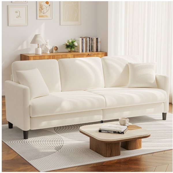 ToteBox 3-Sitzer Teddy Fleece Werkzeugfreier Aufbau Sofas für Wohnzimmer