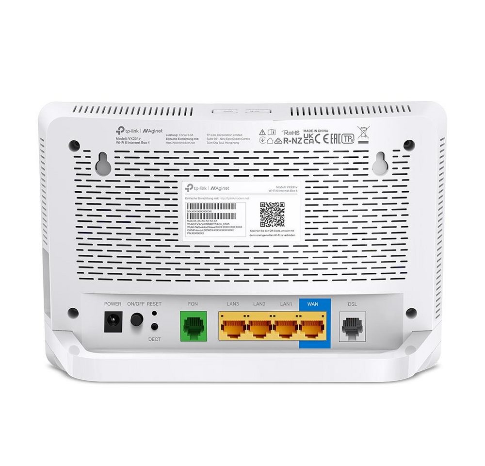 tp-link VX231v WLAN-Router, Wi-Fi 6 Internet Box 4, Super-VDSL 35b Modem Router, AX1800 WLAN – Bild 3 von 3