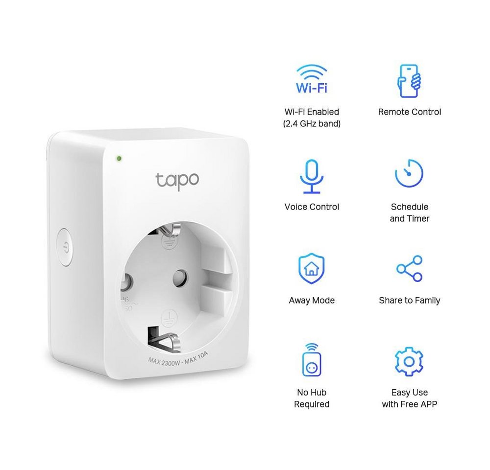 tp-link WLAN-Steckdose TAPO P100 (1-PACK), Smart Steckdose, für Alexa, Google Home, Tapo App – Bild 2 von 5