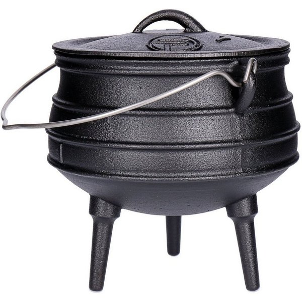 TP Schmortopf Potjie Pot, Südafrikanischer Dutch Oven Kochtopf aus Gusseisen mit Füß