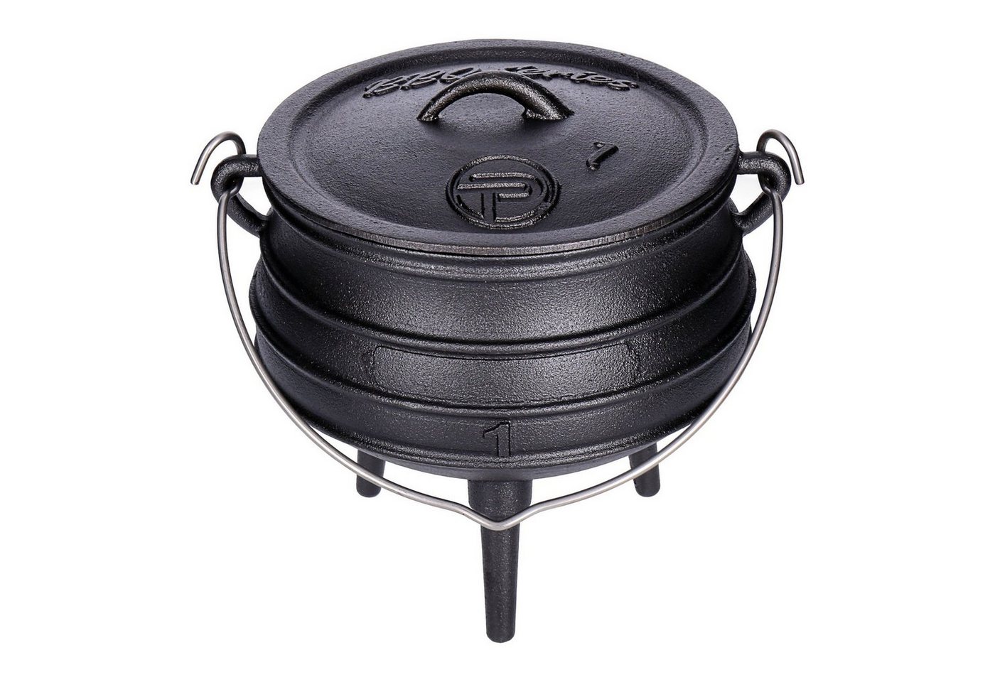TP Schmortopf Potjie Pot, Südafrikanischer Dutch Oven Kochtopf aus Gusseisen mit Füß – Bild 2 von 4