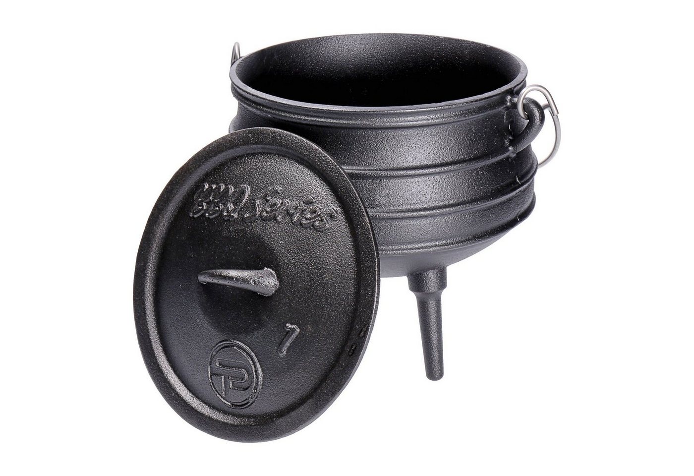 TP Schmortopf Potjie Pot, Südafrikanischer Dutch Oven Kochtopf aus Gusseisen mit Füß – Bild 3 von 4