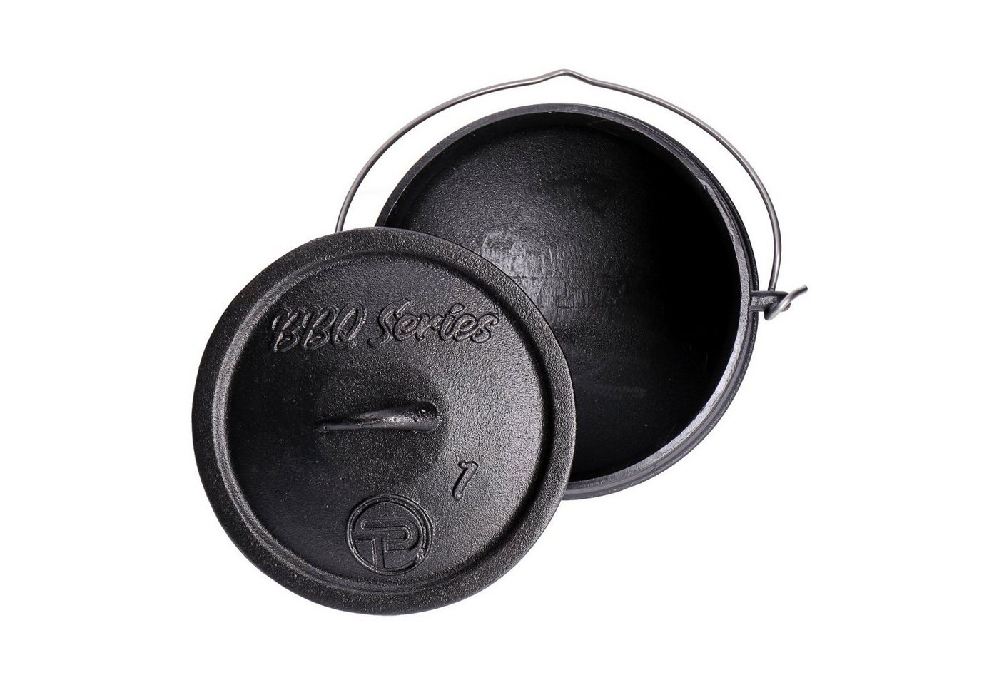 TP Schmortopf Potjie Pot, Südafrikanischer Dutch Oven Kochtopf aus Gusseisen mit Füß – Bild 4 von 4