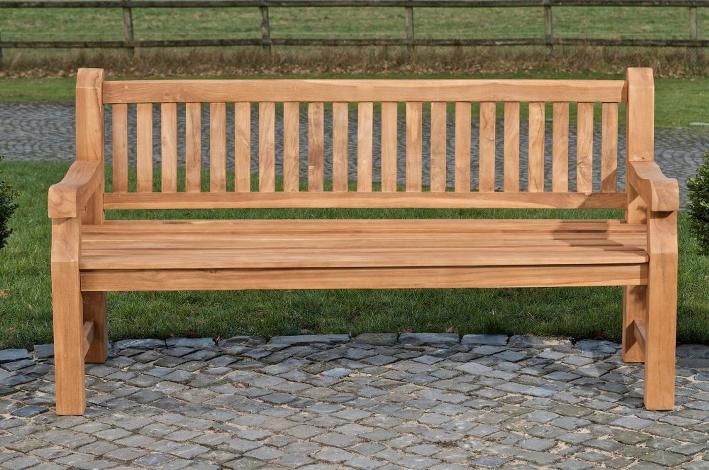 TPFGarden Gartenbank Jacky, Teakholz Sitzbank Garten Bank massiv Sprossen-Design Breite 120cm – Bild 2 von 5