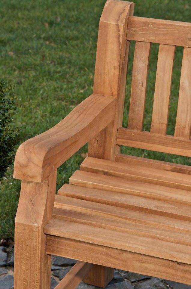 TPFGarden Gartenbank Jacky, Teakholz Sitzbank Garten Bank massiv Sprossen-Design Breite 120cm – Bild 4 von 5