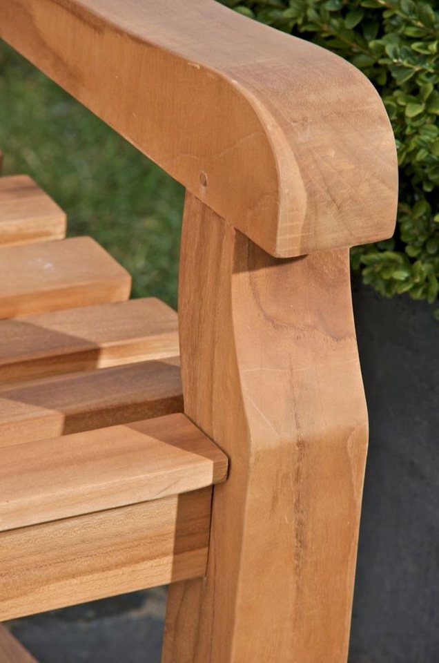 TPFGarden Gartenbank Jacky, Teakholz Sitzbank Garten Bank massiv Sprossen-Design Breite 120cm – Bild 5 von 5