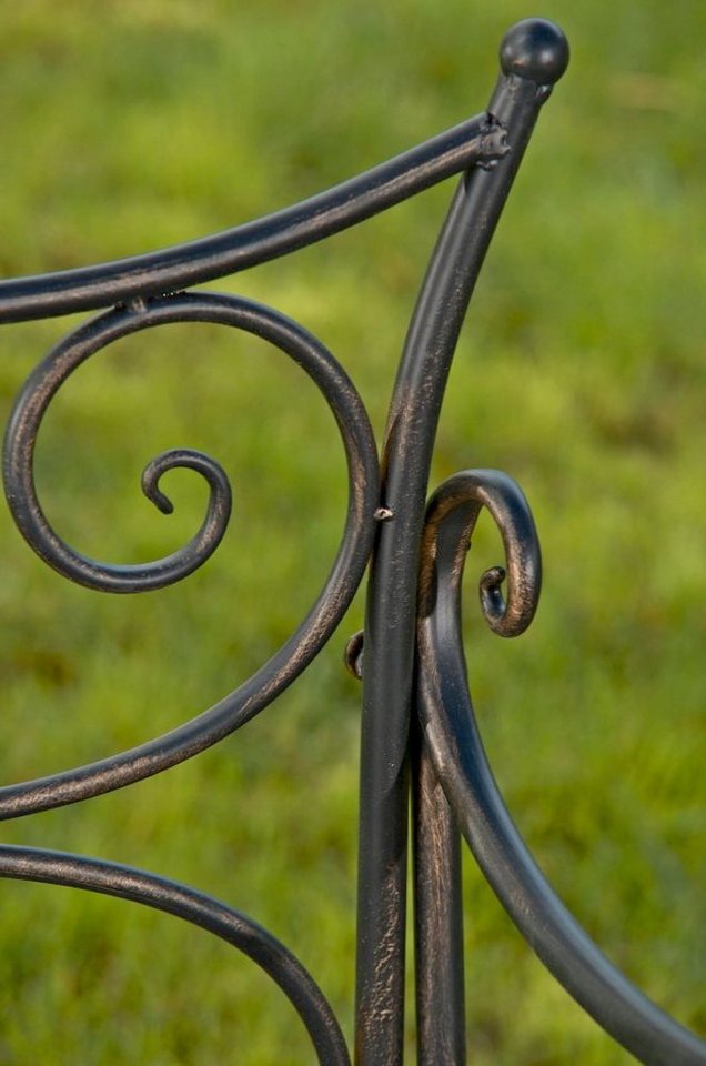 TPFGarden Gartenbank Targo, hochwertige lackierte Metallbank Eisenbank für 3 Personen Bronze – Bild 5 von 5