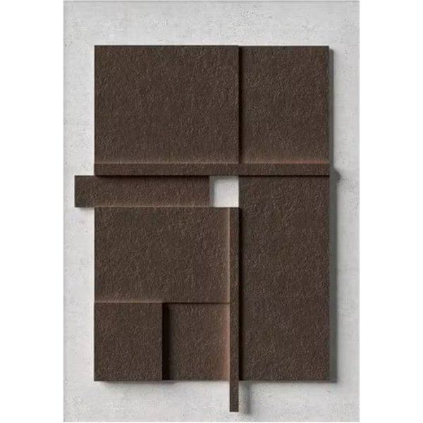 TPFLiving Kunstdruck OHNE RAHMEN, Nordic Art - Gemetrische und abstrakte Formen mit 3D Wirkung - (Leinwandbild XXL), Farben: Farben: Schwarz, grau, braun, beige