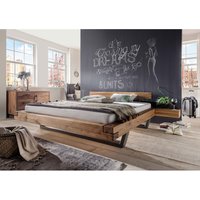 TPT Schwebebett "Aiolos" inkl. Kopfteil, 200 x 200 cm, Wildeiche geölt
