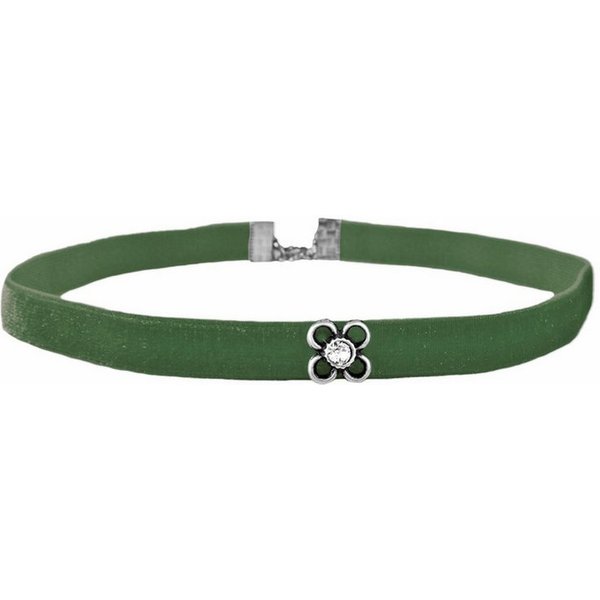 Trachtenland Kette mit Anhänger LUISIA® Samt Kropfband 'Ramona' mit Premium Krista