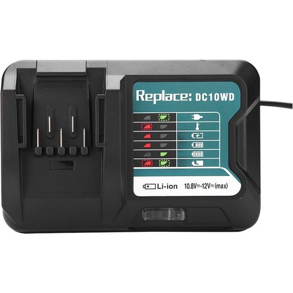 Trade-Shop Ladegerät 10,8V-12V passend für Makita BL1015 BL1040B BL1016 Akku-Ladestation (3000 mA, Geeignet für Li-Ion Akkus mit 10,8V und 12V / 2-Stufen Ladepr