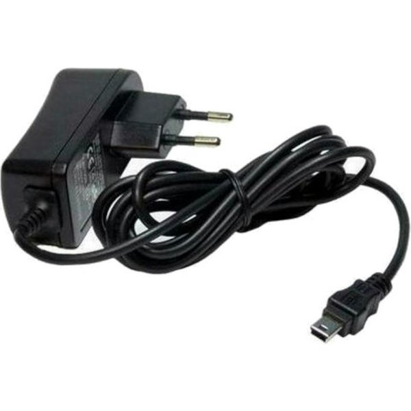 Trade-Shop Ladegerät Ladekabel 5V 1A mit Mini USB Anschluss Netzteil (mit Mini-USB Anschluss und integrierter LED-Ladestandsanzeige)