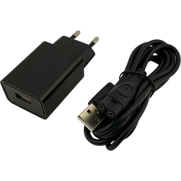 Trade-Shop Netzadapter Ladegerät passend für Philips OneBlade 360 Netzteil (USB-A Netzstecker inkl. Ladekabel für Rasierer / Kabellänge: 1,7m)