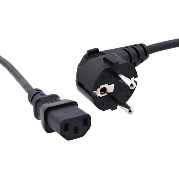 Trade-Shop Stromkabel 1,2m C13-Stecker passend für Samsung LE37R83BX/XEC TV Netzkabel, 3-Pin Stecker, Stecker A: CEE7/7 Stecker / Stecker B: IEC-C13 / 3-Pin Ste