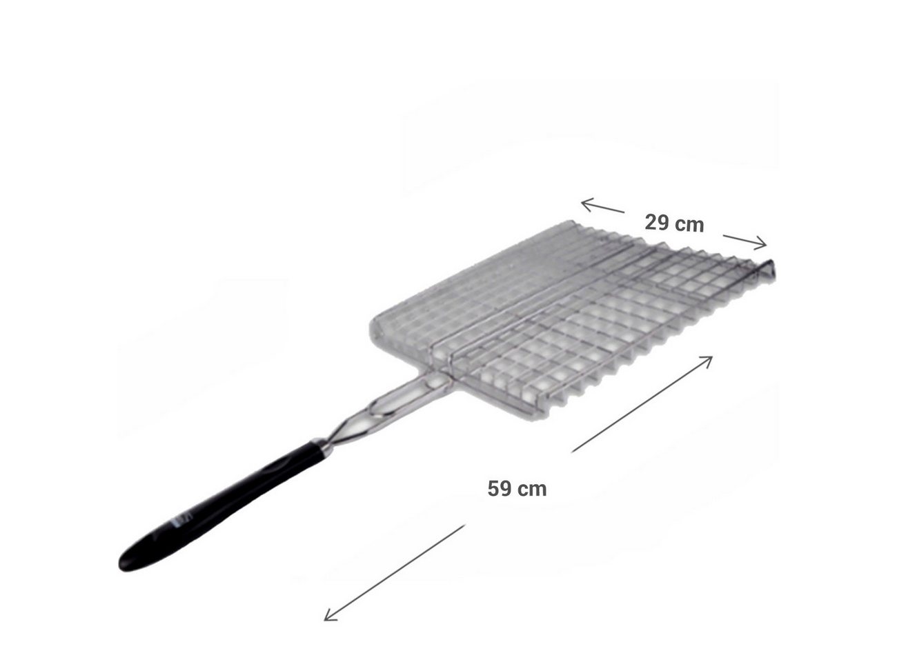 trade4less Grillrost iDECT Edelstahl-Grillkorb mit Griff, 59x29 cm, Fisch, Gemüse & Steak (1er), Wender für Fisch, Fleisch & Gemüse aus robustem Edelstahl 59x29 – Bild 2 von 3